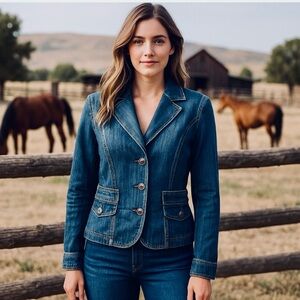 NWOT LOFT Dark Denim Jean Jacket 6